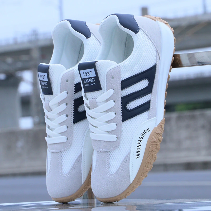 男鞋2025夏季薄款透气网面休闲鞋男百搭潮流阿甘鞋子轻便运动板鞋