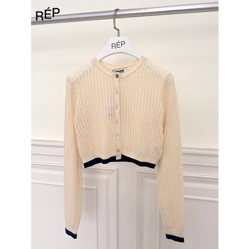REP-EENK设计师品牌米色短款针织开衫25SS女装买手店