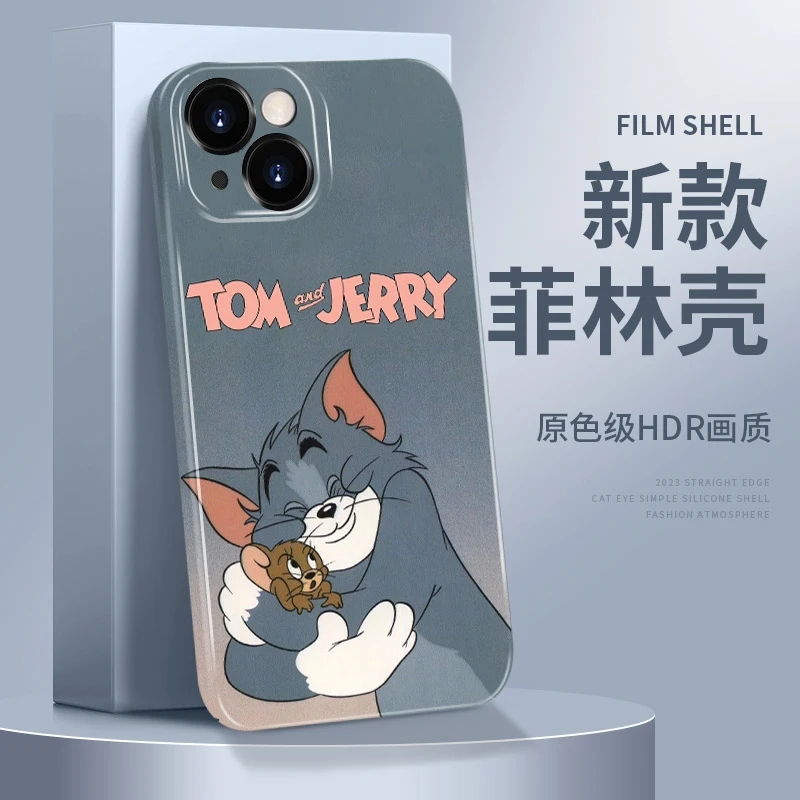 防摔创意卡通汤姆抱杰瑞菲林适用于iPhone苹果16手机壳华为oppo