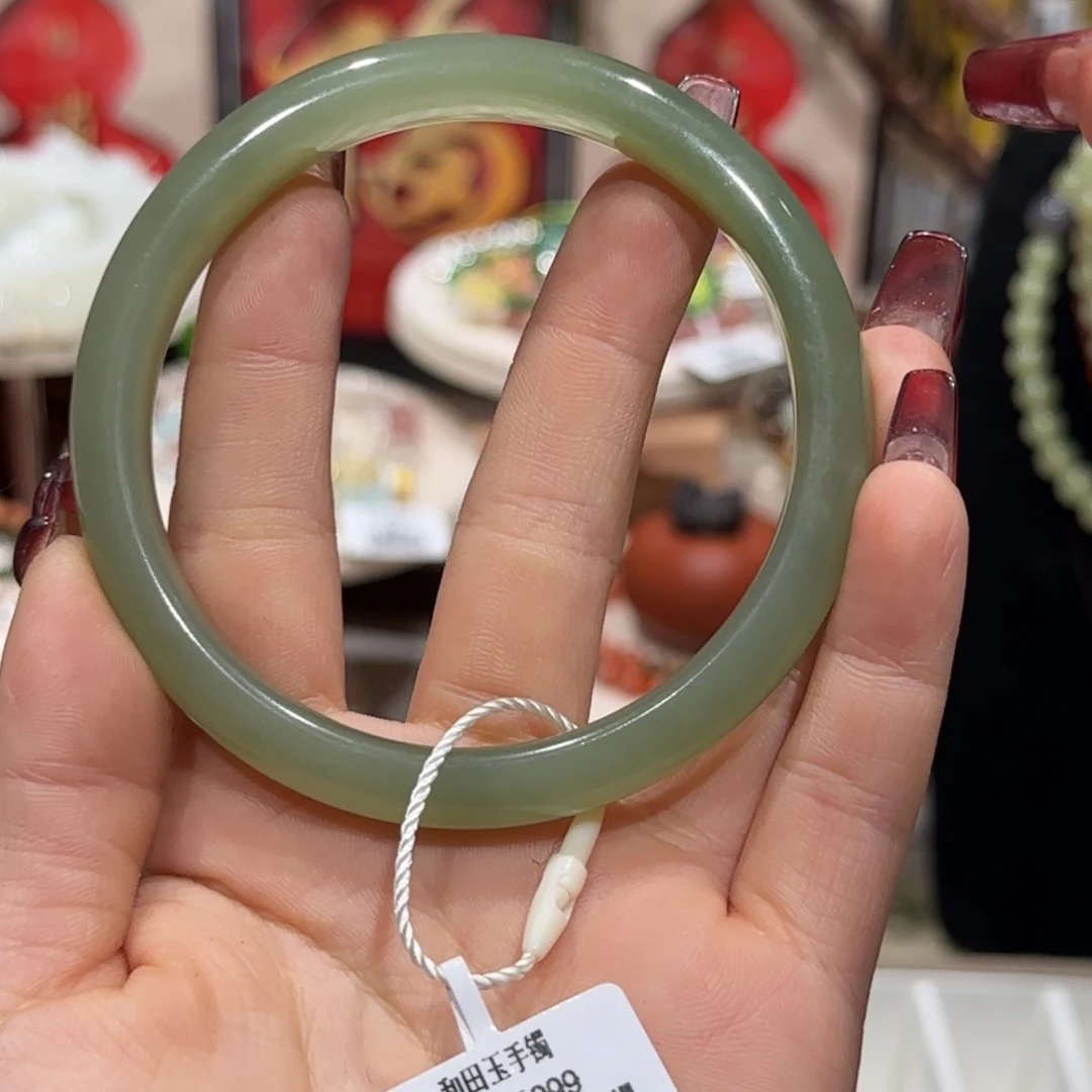 和田玉手镯未镶嵌手镯14号（卡61）