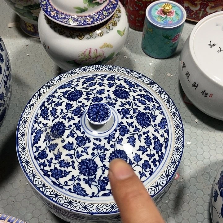 瓷片景德镇陶瓷罐5斤