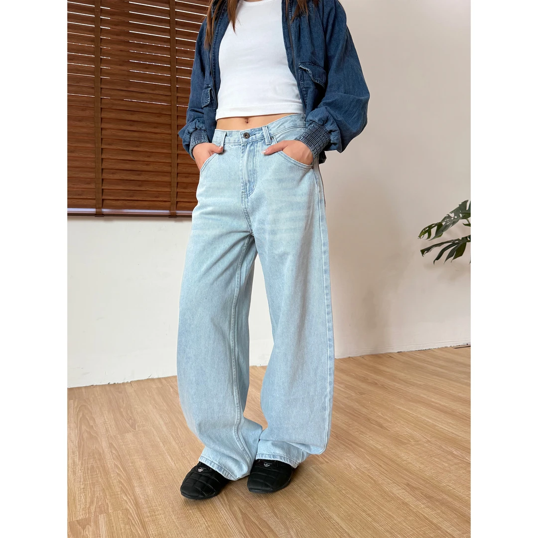 CCYE川川也美式复古软牛仔弯刀牛仔裤男女款式休闲街头百搭裤子