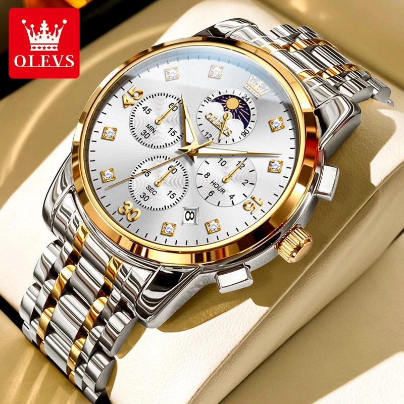 明星张智霖代言欧利时品牌商务手表防水多功能石英表男表3652