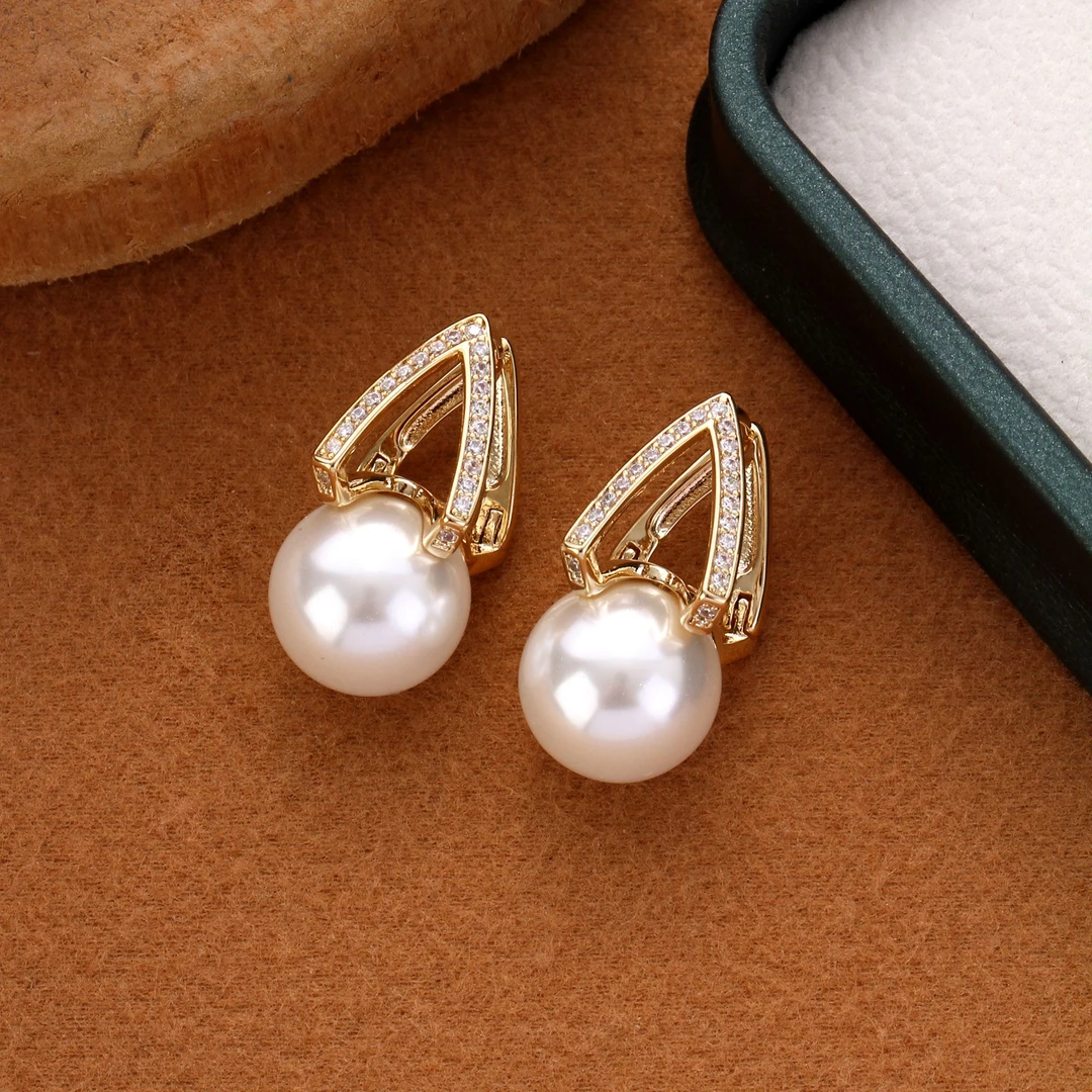 【KEFAN珂梵】耳扣时尚几何形日韩原创设计耳环小众耳饰12mm珠珠