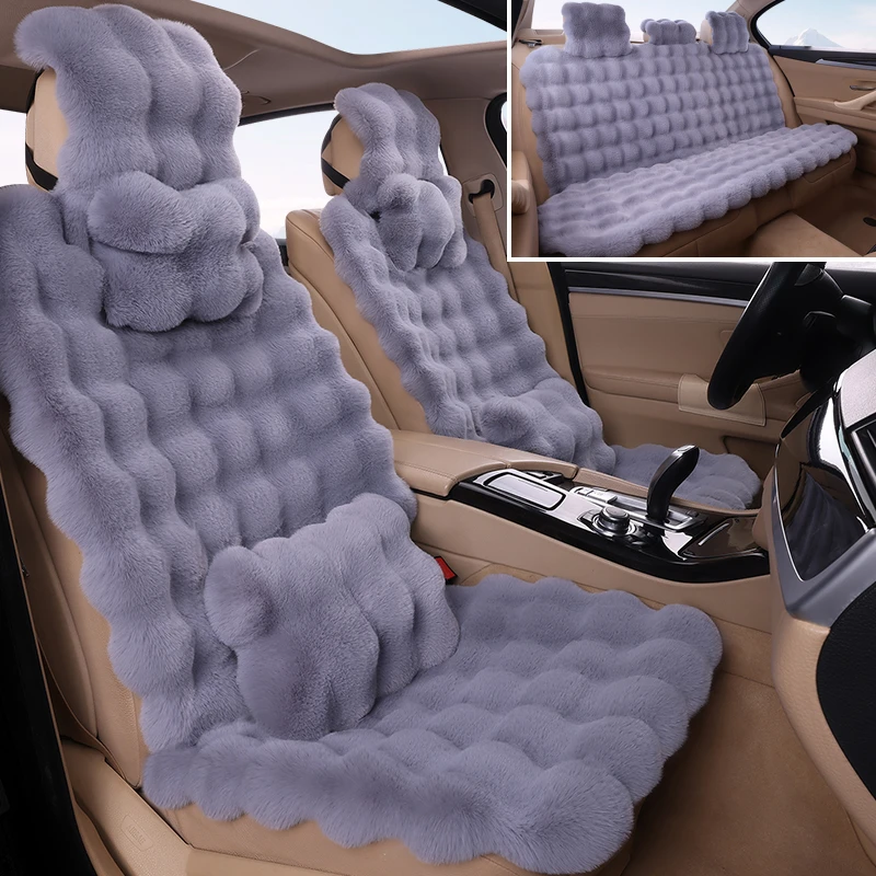 20025新款冬季加厚毛绒汽车坐垫保暖舒适短毛棉垫通用座椅套护腰