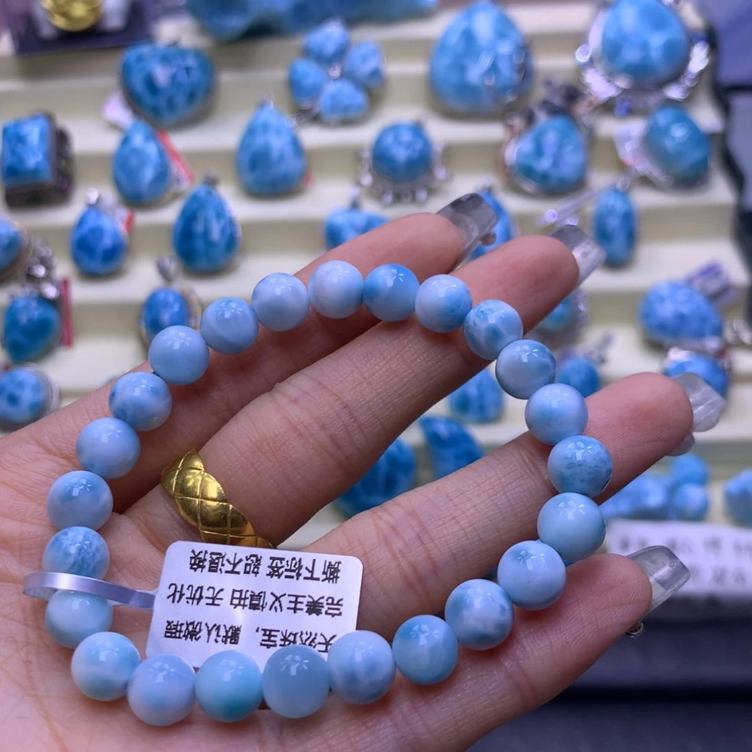 针钠钙石（海纹石）未镶嵌手链性价8m