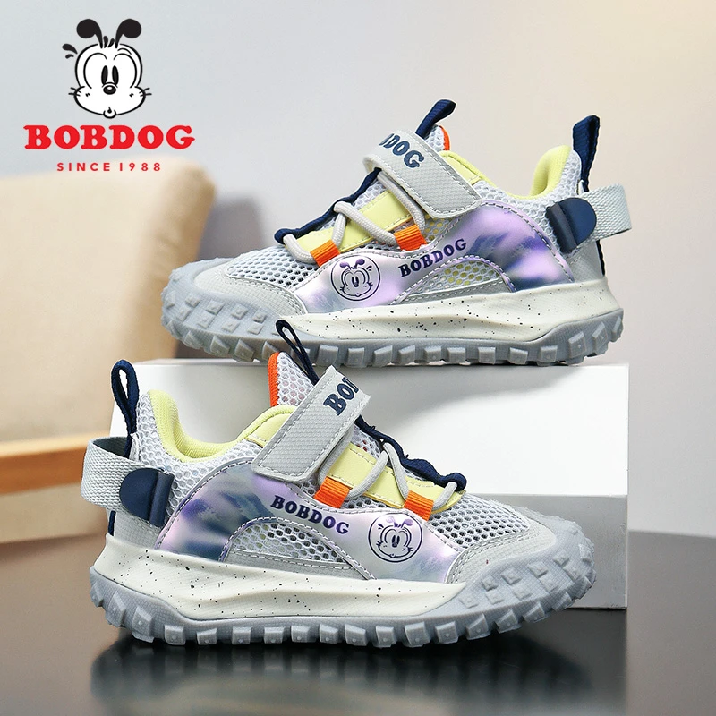 巴布豆男童运动鞋儿童春秋新款网鞋中大童男孩防滑透气网面跑步鞋