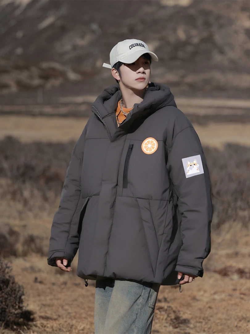 设计感男女同款简约保暖百搭连帽拼接舒适冬连帽休闲棉服PA-N755