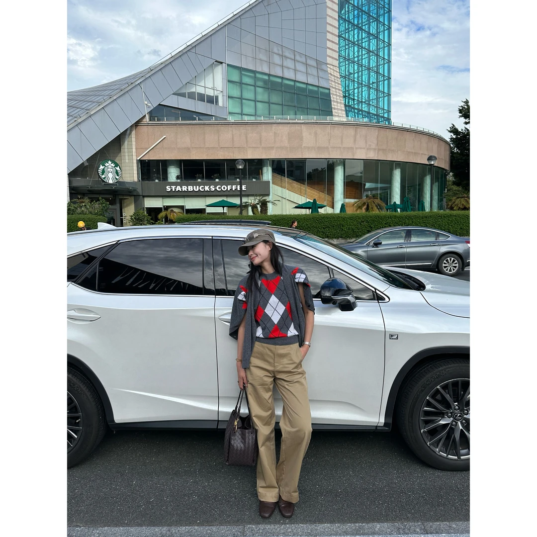 【开衫主力】羊毛开衫菱格纹长袖针织开衫外套Y8145