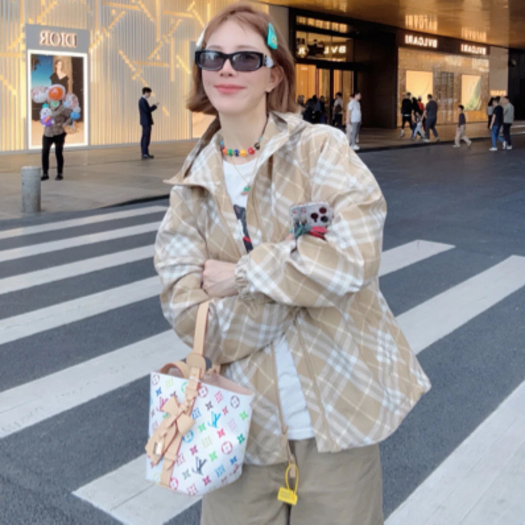 【经典大格子】春夏外套~时尚休闲短外套百搭