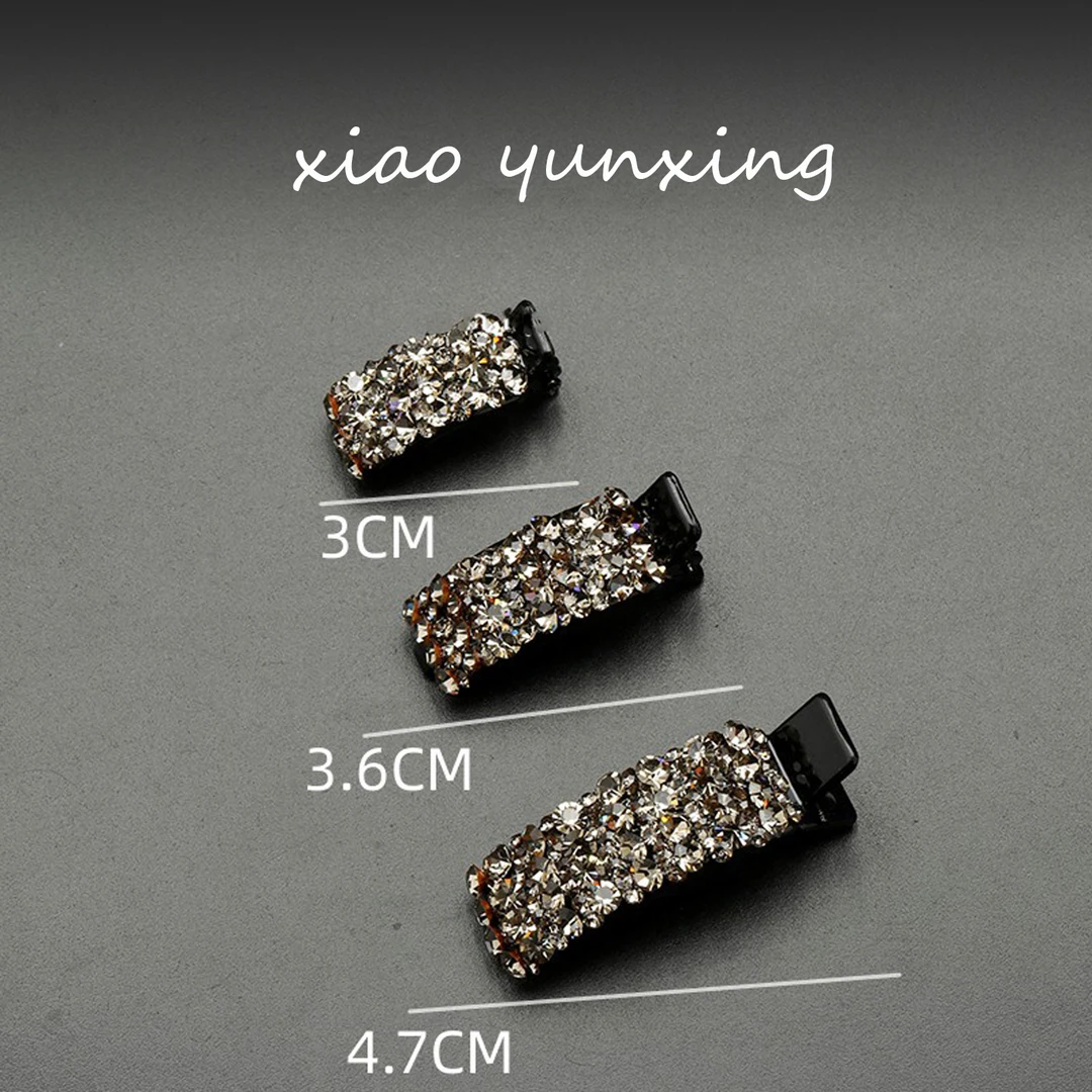 轻奢水钻发夹简约气质刘海夹日常百搭碎发卡满钻边夹鸭嘴夹