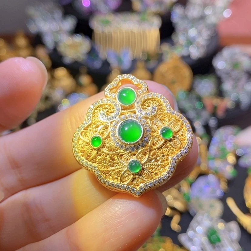 【闪购商品】银S925镶嵌挂件翡翠