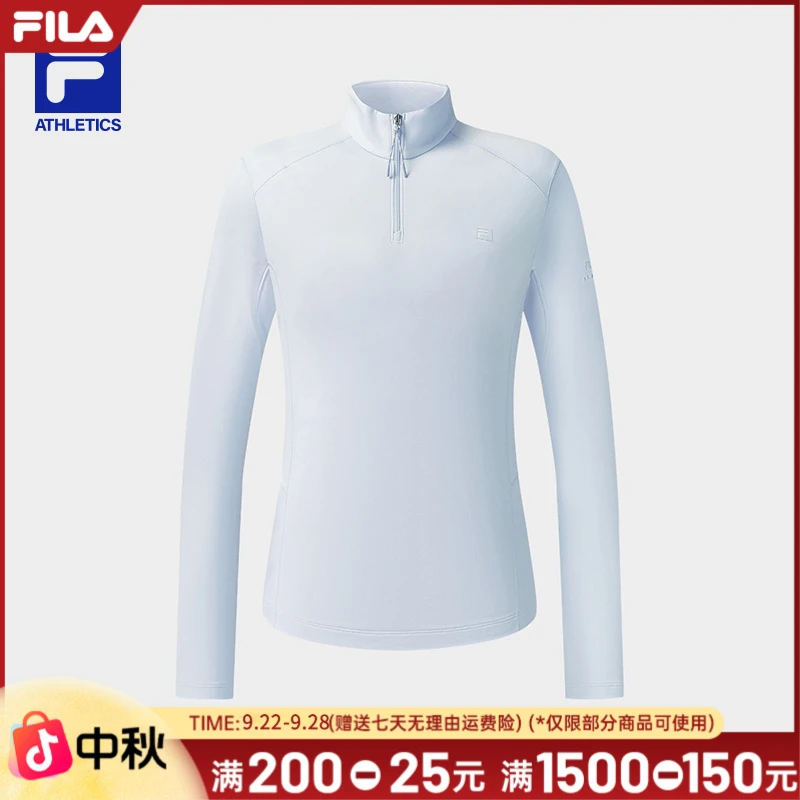FILA斐乐2025年秋季新款女士立领速干运动休闲长袖T恤A11W541206F