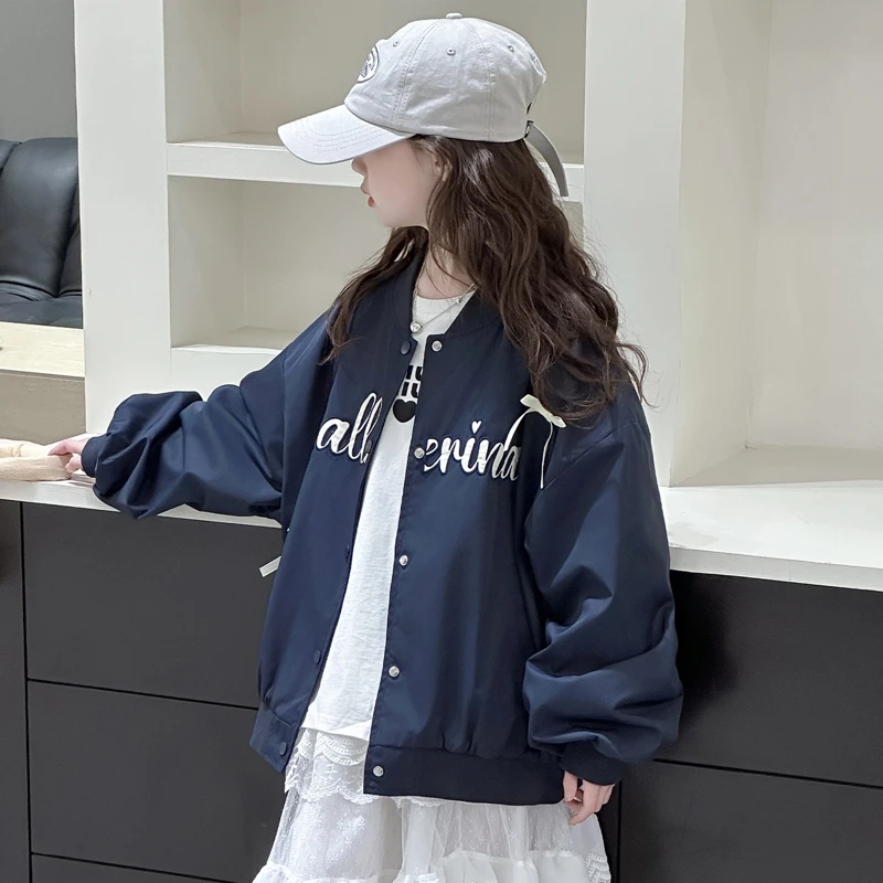 女童外套春秋6-12岁儿童棒球服春装洋气上衣中大童韩版百搭夹克潮
