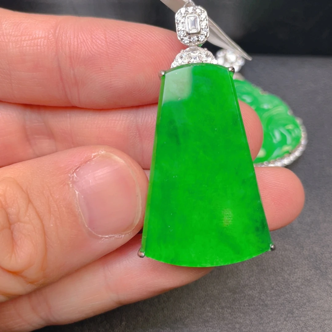 翡翠银S925镶嵌吊坠(不含链)