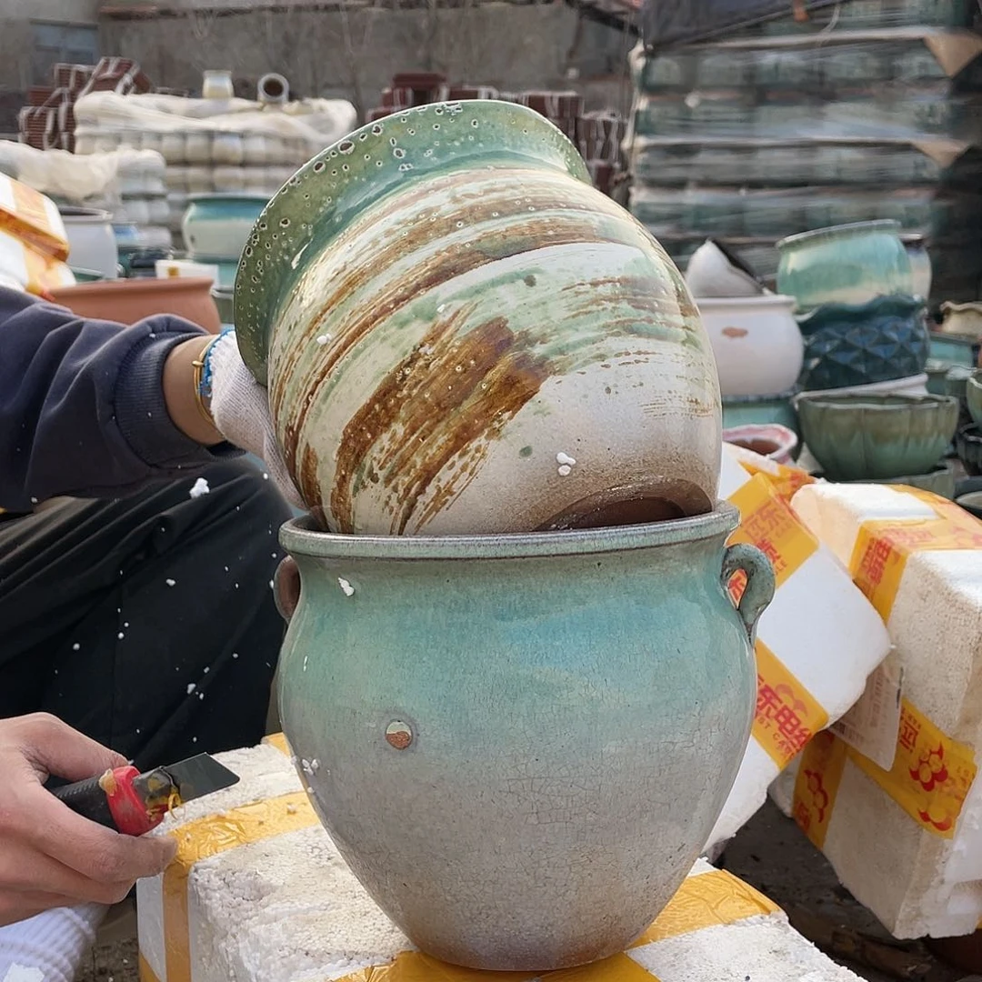 红陶宜兴紫砂花盆微瑕