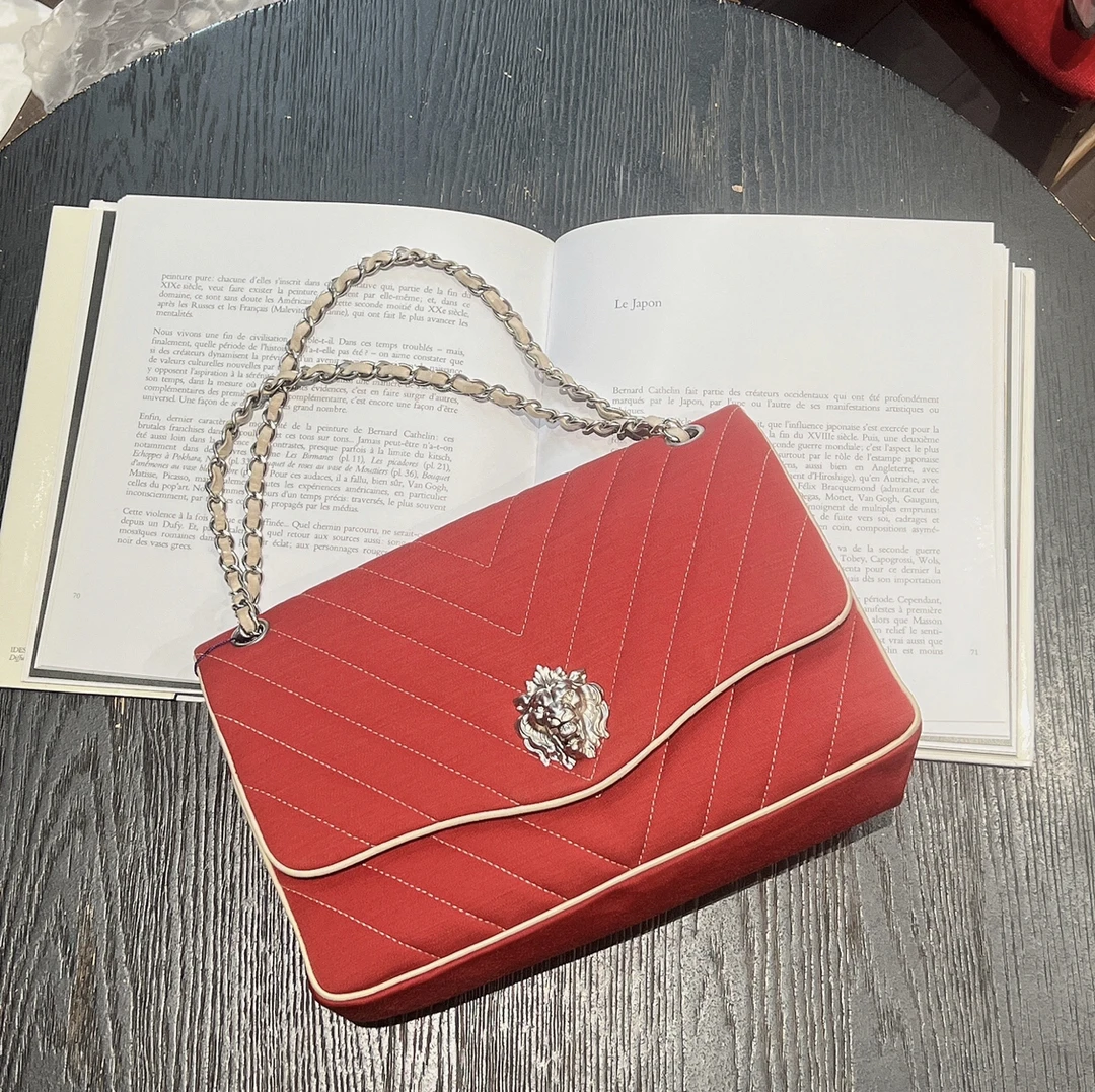 95新 Chanel/香奈儿 舍得 Chanel红色狮子头jumbi链条包