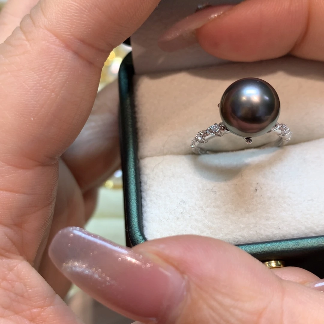 海水珍珠戒指银S925镶嵌