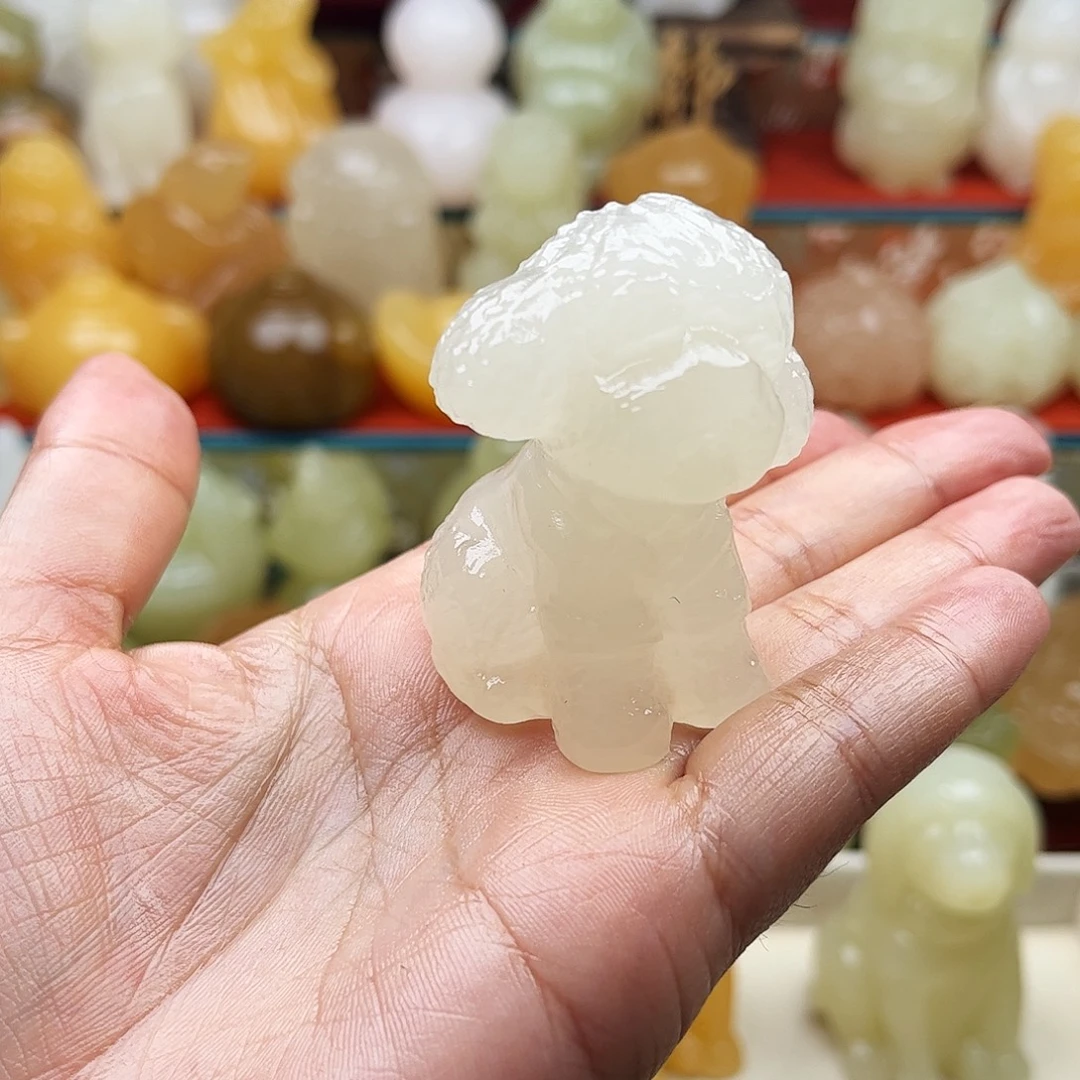 过***客石材旺财手把摆件