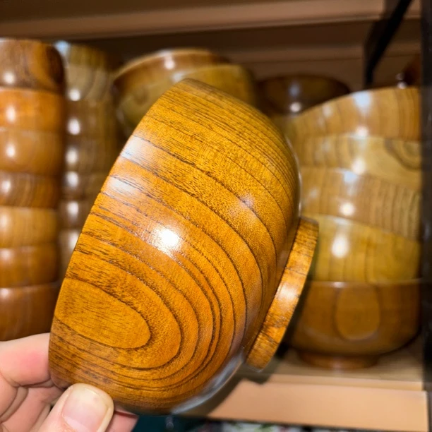 天然酸枣木家用防烫耐摔成人儿童木质饭碗汤碗