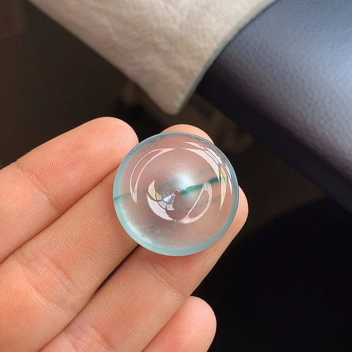 颈饰未镶嵌翡翠玻璃种飘花平安扣