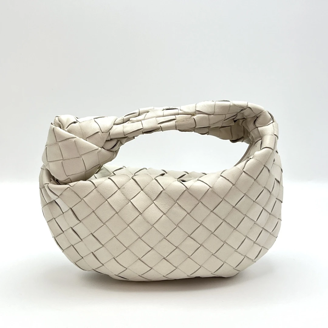 95新 BOTTEGA VENETA/葆蝶家 白色编织mini jodie手提包 13564
