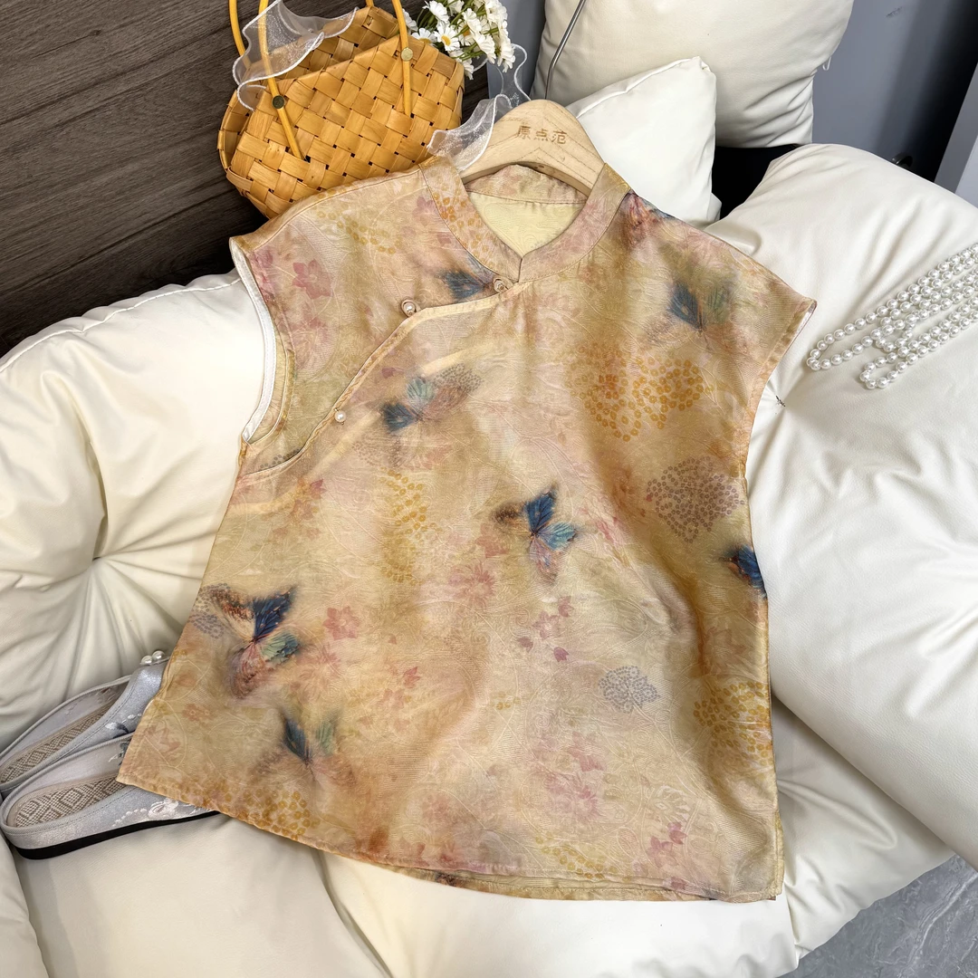 【金蝶】常规款新中式蝴蝶夏季衬衫中国风欧若新中式运动风