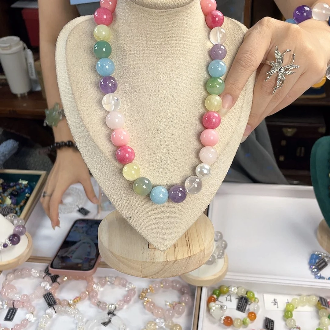 水晶手链银S925镀金镶嵌