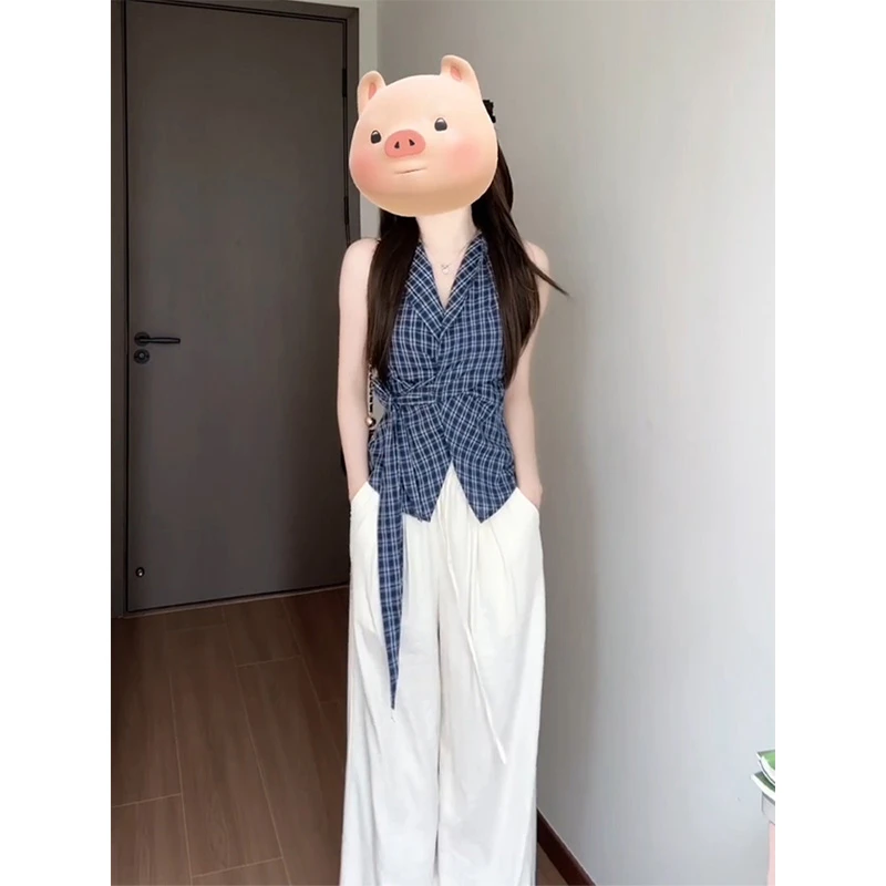 轻奢小众高级感女装穿搭一整套夏季时尚百搭气质背心阔腿裤两件套