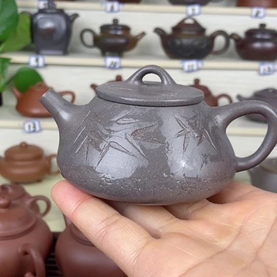 紫砂茶壶平盖石瓢160cc半手工