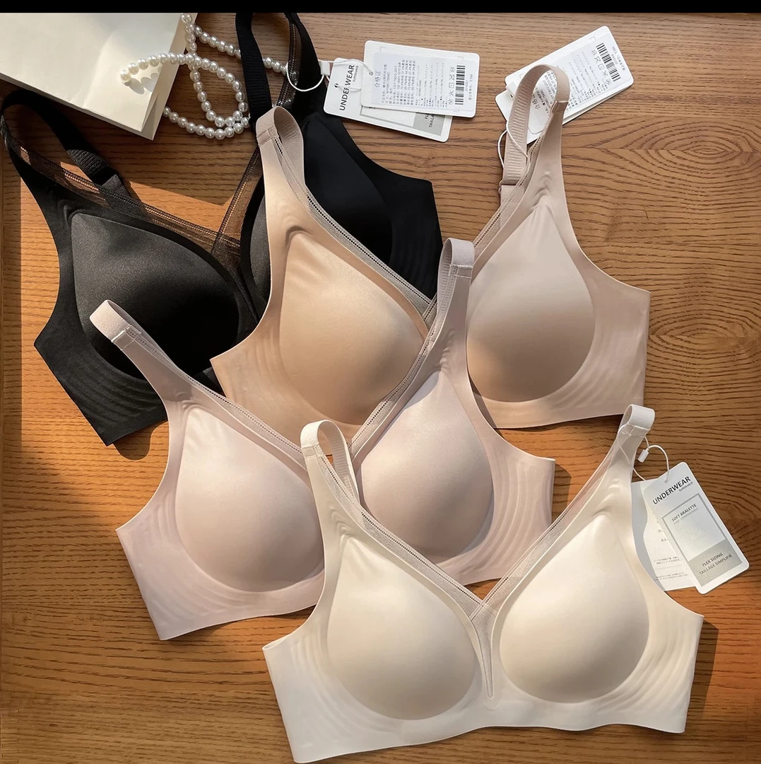 华家高端性感蕾丝无钢圈软支持上托聚拢收副乳薄款美背内衣内衣女