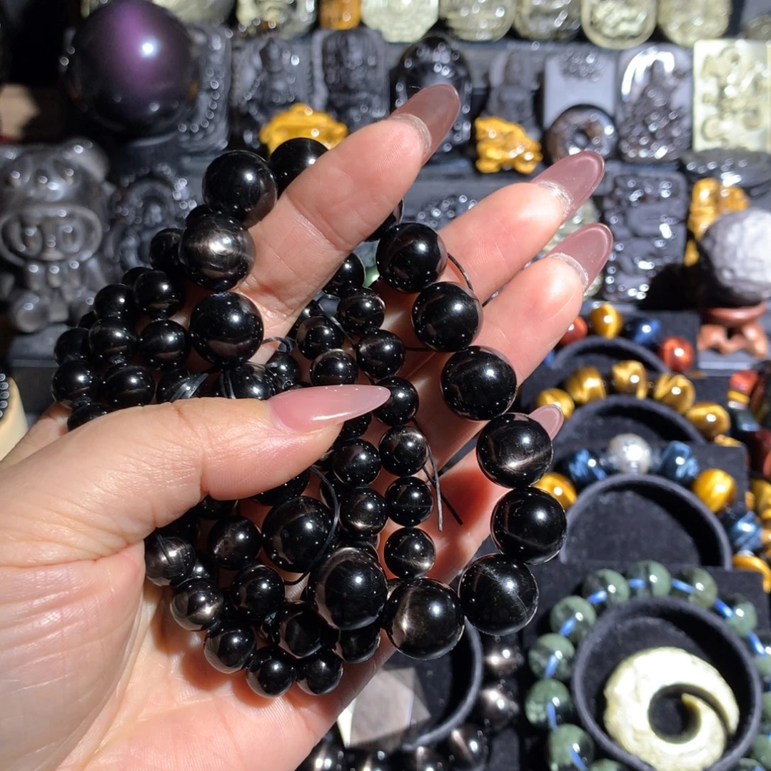 桃****未镶嵌辉石手串定制款不退不换13mm9mm