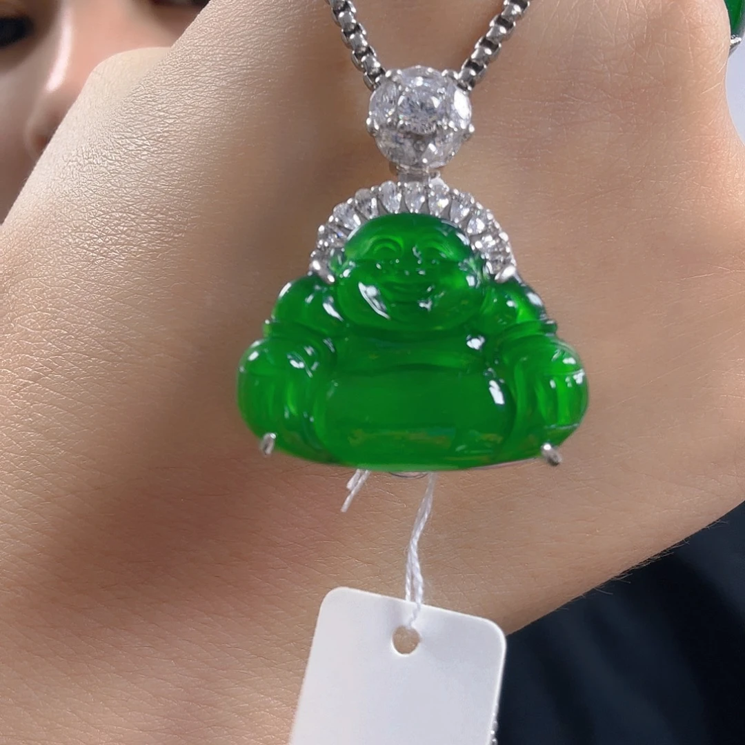 翡翠银S925镶嵌吊坠(不含链)