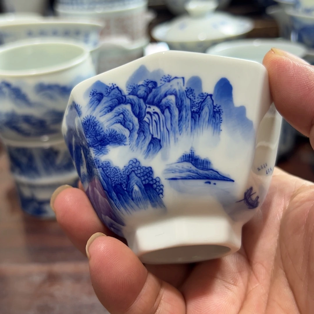 青花瓷器茶杯系列茶杯