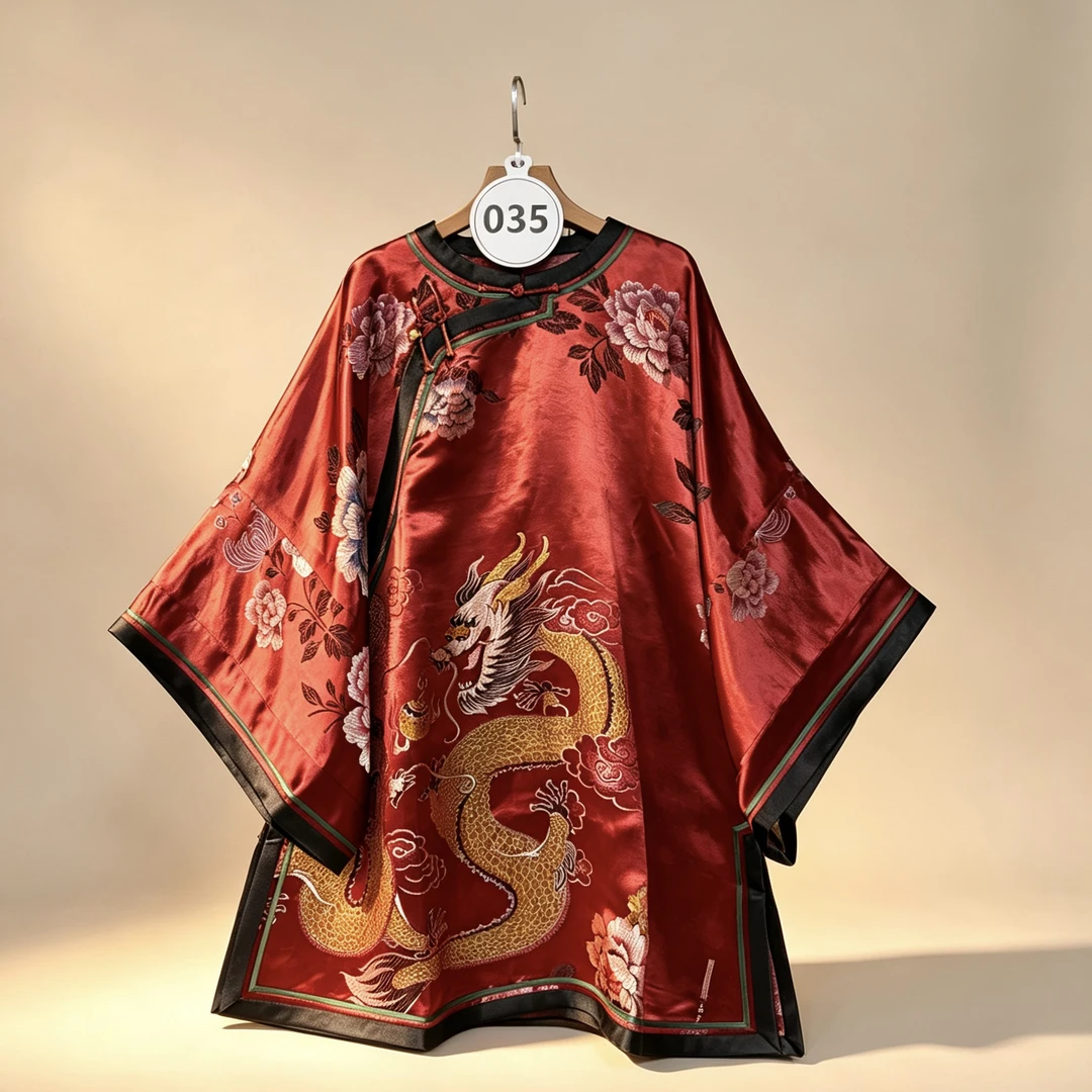 G26-9031新中式国风老织锦单层斜襟大袖二大衫太太服