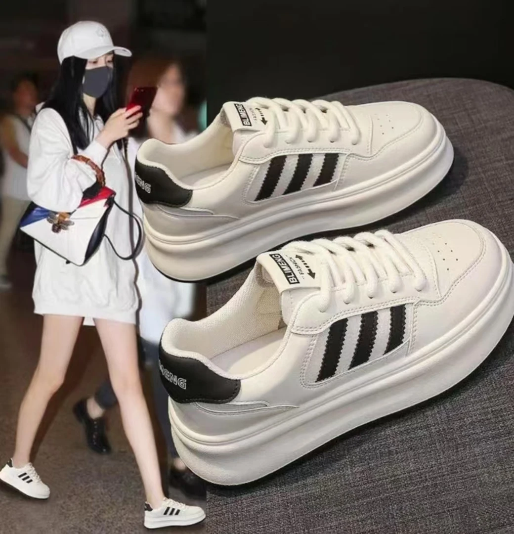 厚底小白鞋女款2025年新款增高板鞋百搭休闲学生运动女鞋ZZ001