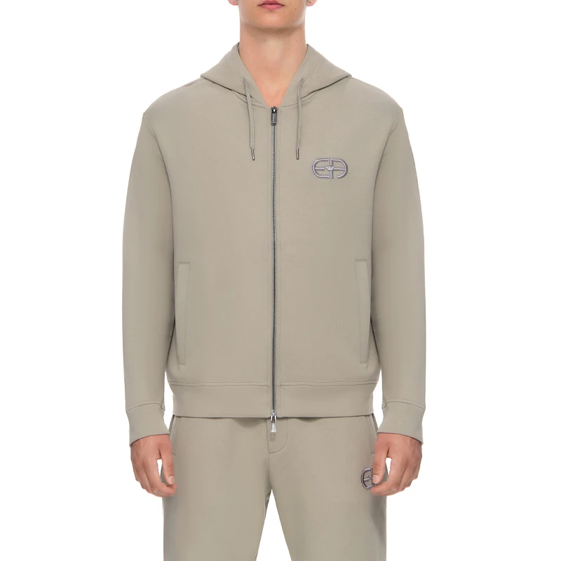 未使用 EMPORIO ARMANI/安普里奥·阿玛尼 男士徽标棉质连帽卫衣