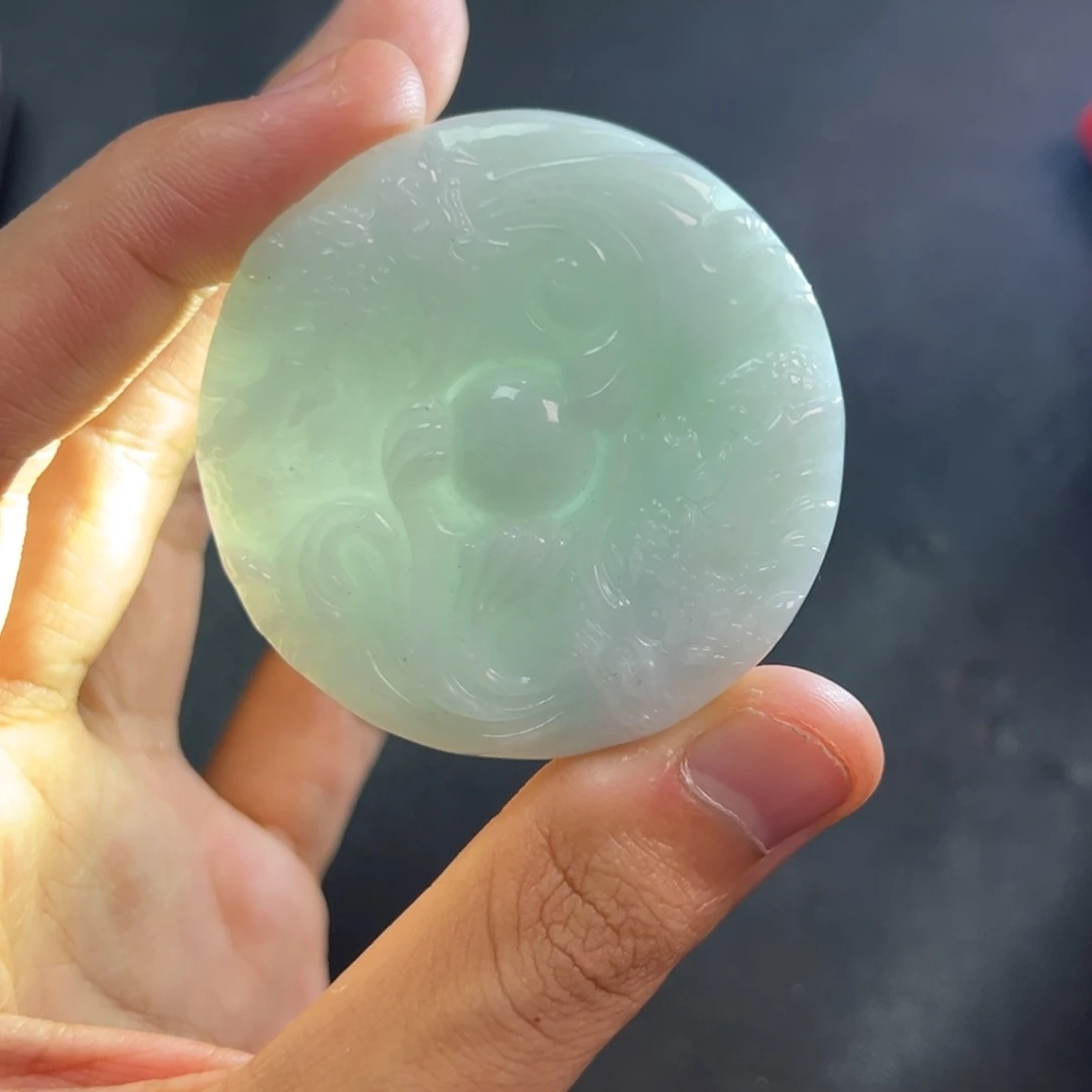 颈饰未镶嵌翡翠多样性缅甸手工翡翠双龙牌