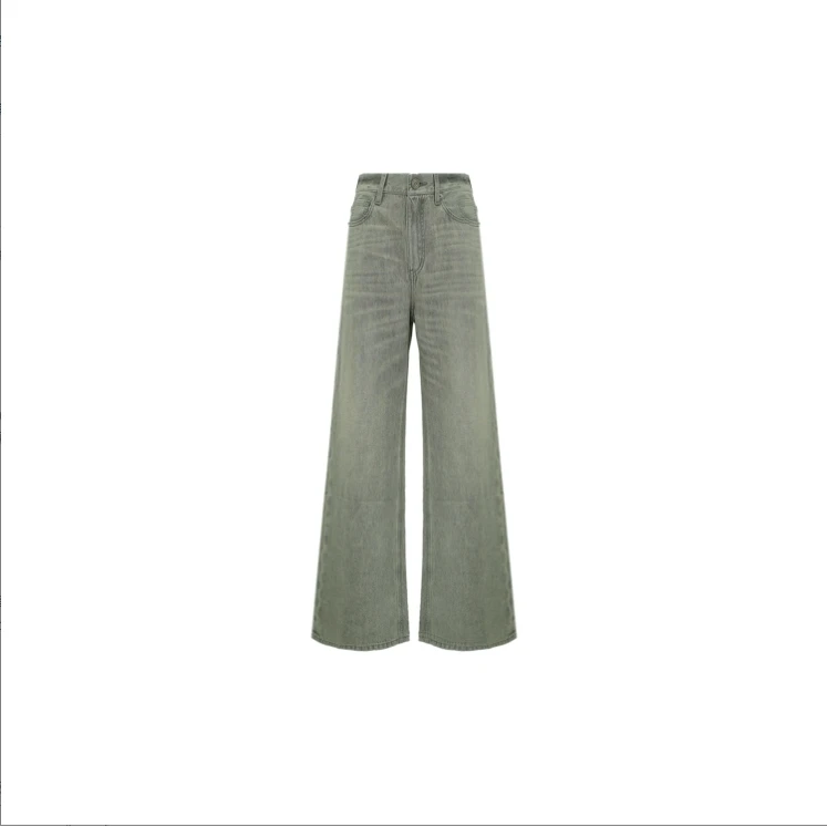 【可可专属】高腰复古阔腿牛仔裤2K0204227