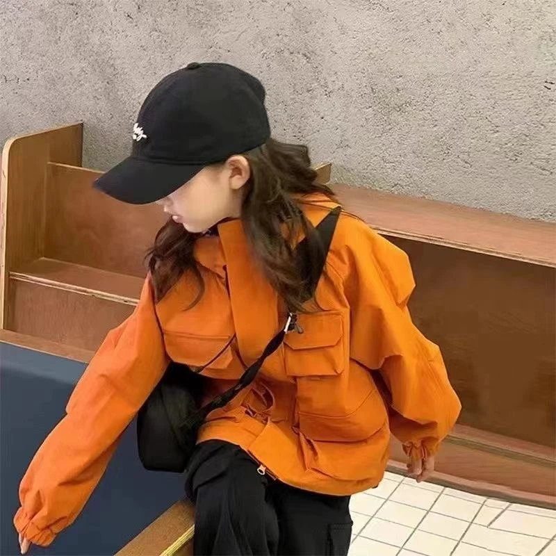 女童外套春秋秋款新款中大儿童防风上衣女孩时髦冲锋衣夹克