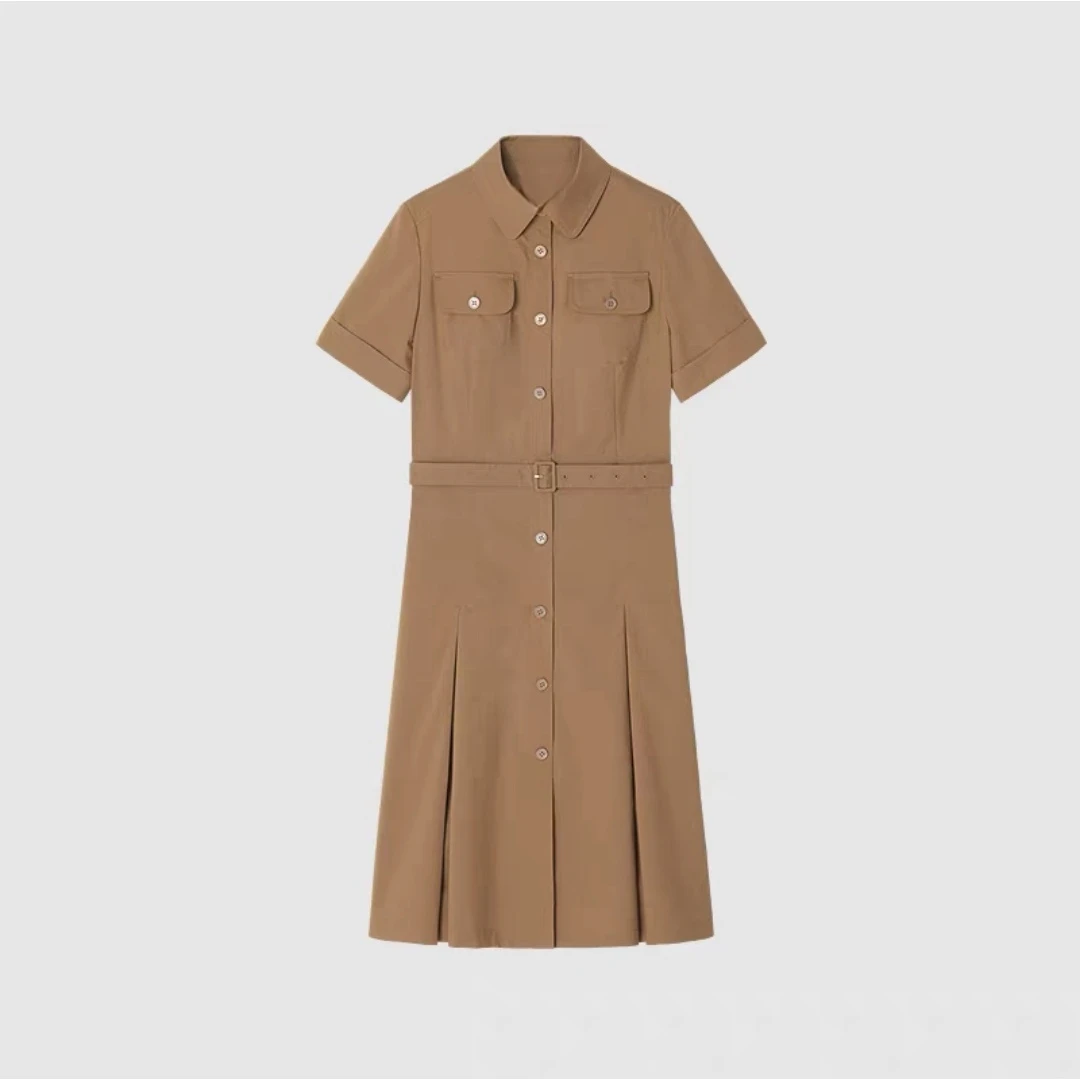 1277禾女装2025春季新款棉涤府绸中长连衣裙