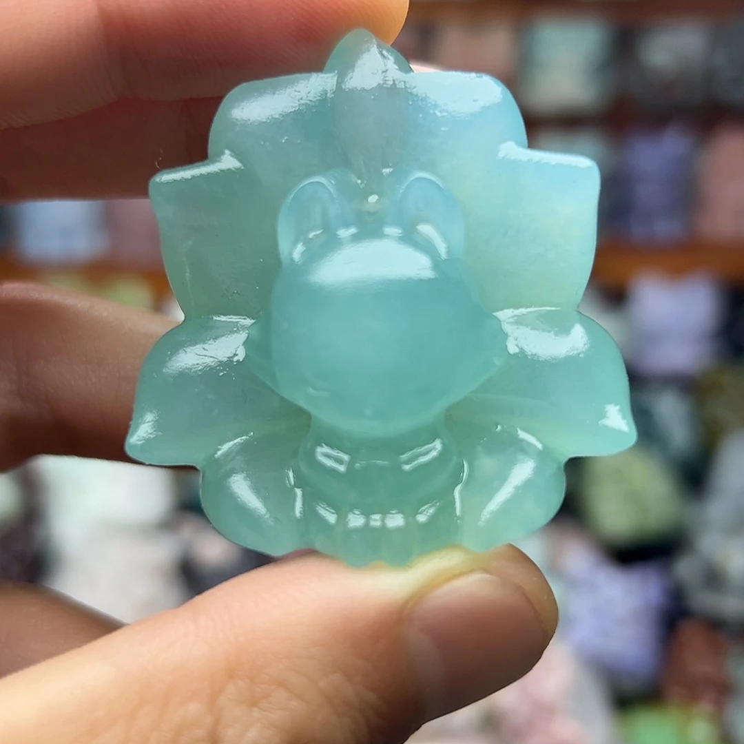 石材醒狮小白蓝冰