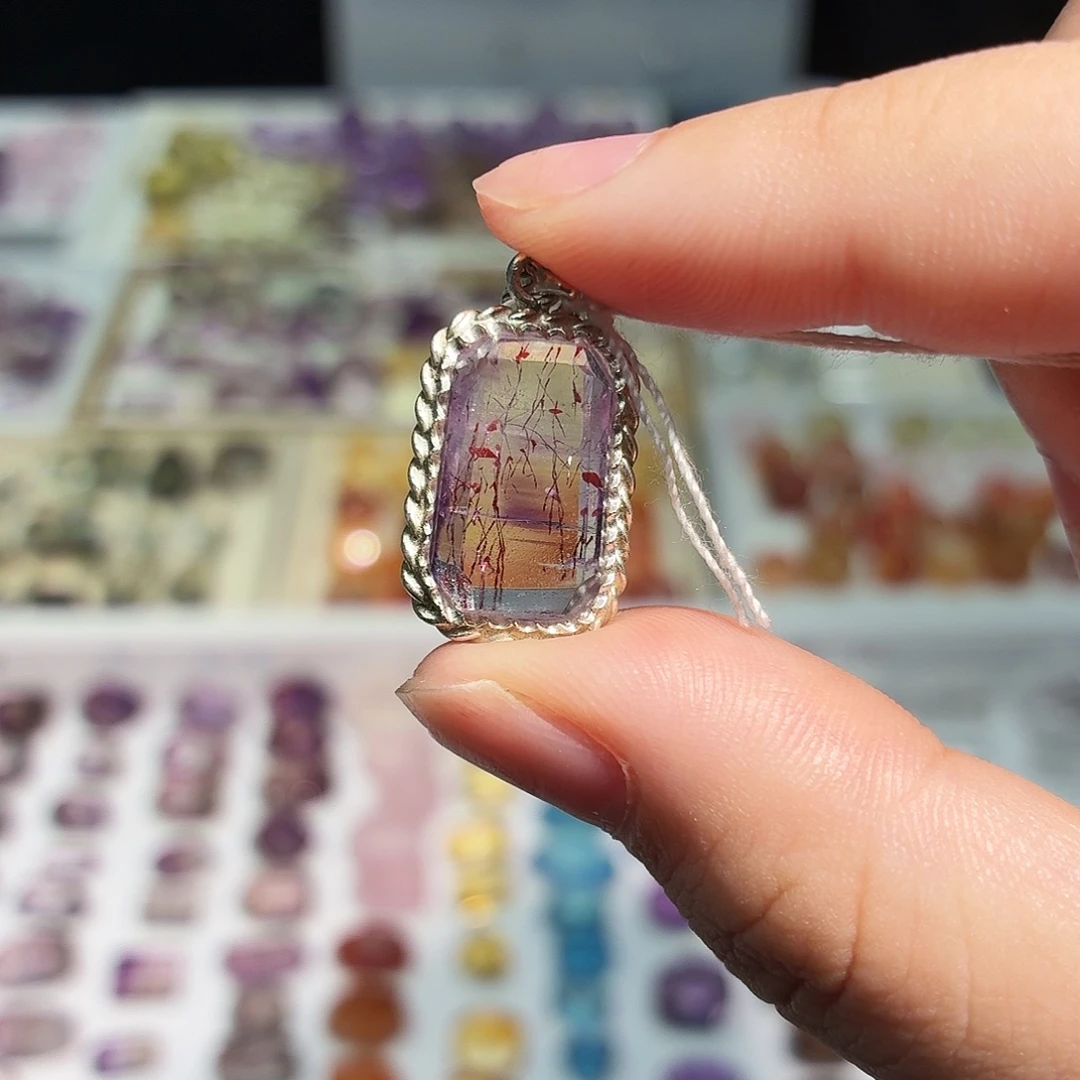 未镶嵌水晶吊坠(不含链)成品 镶嵌 吊坠 紫超七