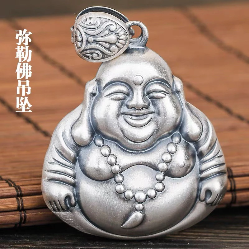吊坠足银 《七牌银楼》纯银开心笑佛手工时尚吊坠挂件