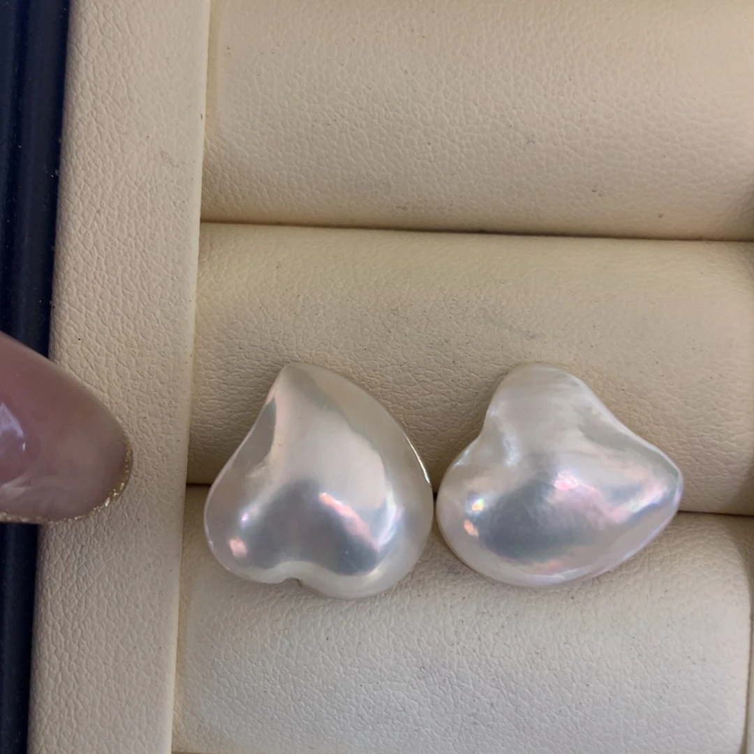 耳饰银S925镶嵌拼合珍珠（马贝珠）