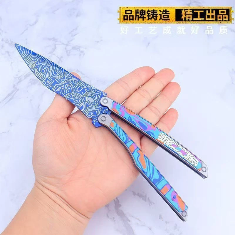 和平精英游戏周边火焰刀蝴蝶冷锋摆件模型玩具可折叠手办22CM