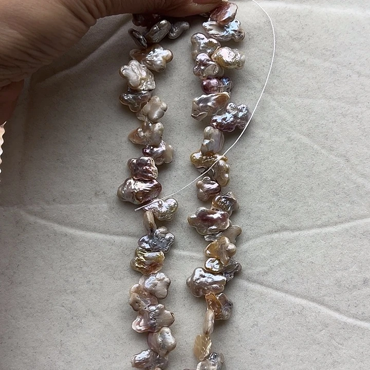 玛瑙/玉髓未镶嵌珠宝半成品一条炫彩巴洛克珍珠