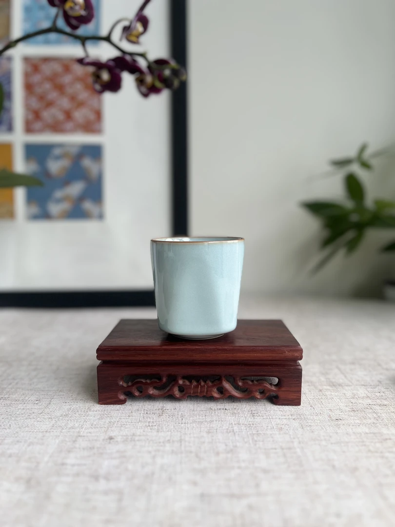 汝瓷天青釉 主人杯 天圆地方杯 精品福利