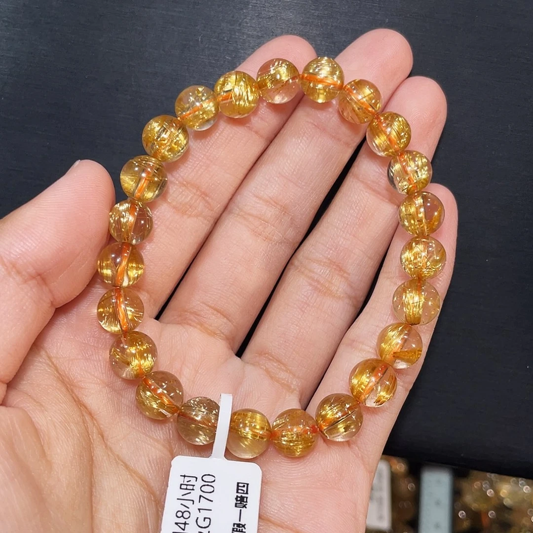 营***）未镶嵌手链发晶高品顺发钛晶8mm