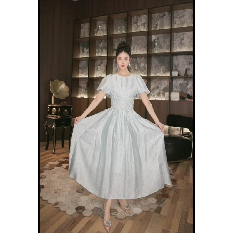 六爻定制 法式赫本风名媛显瘦优雅时尚连衣裙 45213